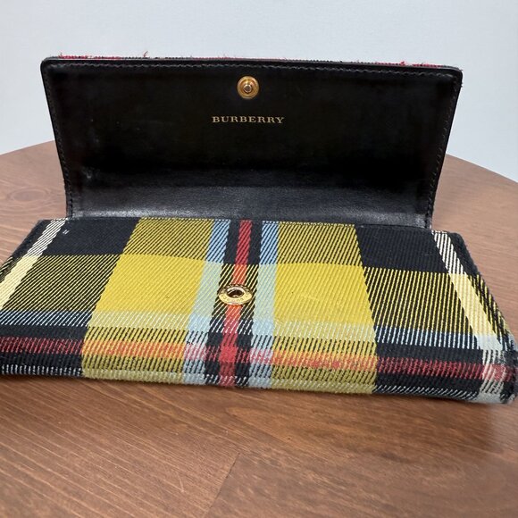 Burberry Check Plaid Tartan Canvas Cotton Wallet - Picture 2 of 7